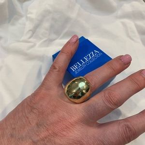 Bellezza gold tone over bronze hammered finish ring